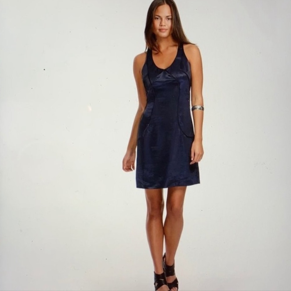 Richard Chai for Target Navy Racerback Satin Look Tuxedo Dress Size 11